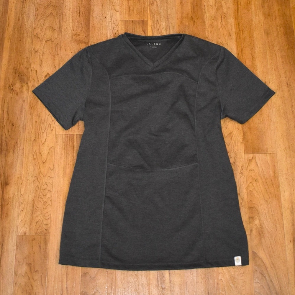 Lalabu Dad Shirt Men XL Gray Babywearing Kangaroo Care Pouch Tee